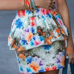 Zara Tropical Skirt Sz M